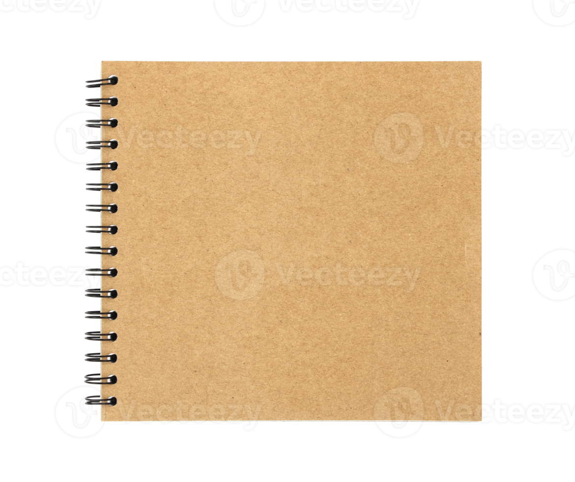 blank sketchbook Covered with separate brown paper on a transparent background.png png