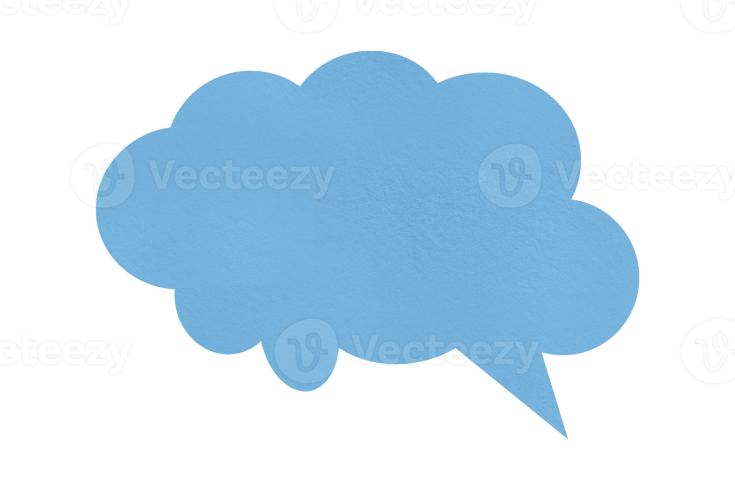 cloud blue paper speech bubble image isolated on transparent background Communication bubbles png