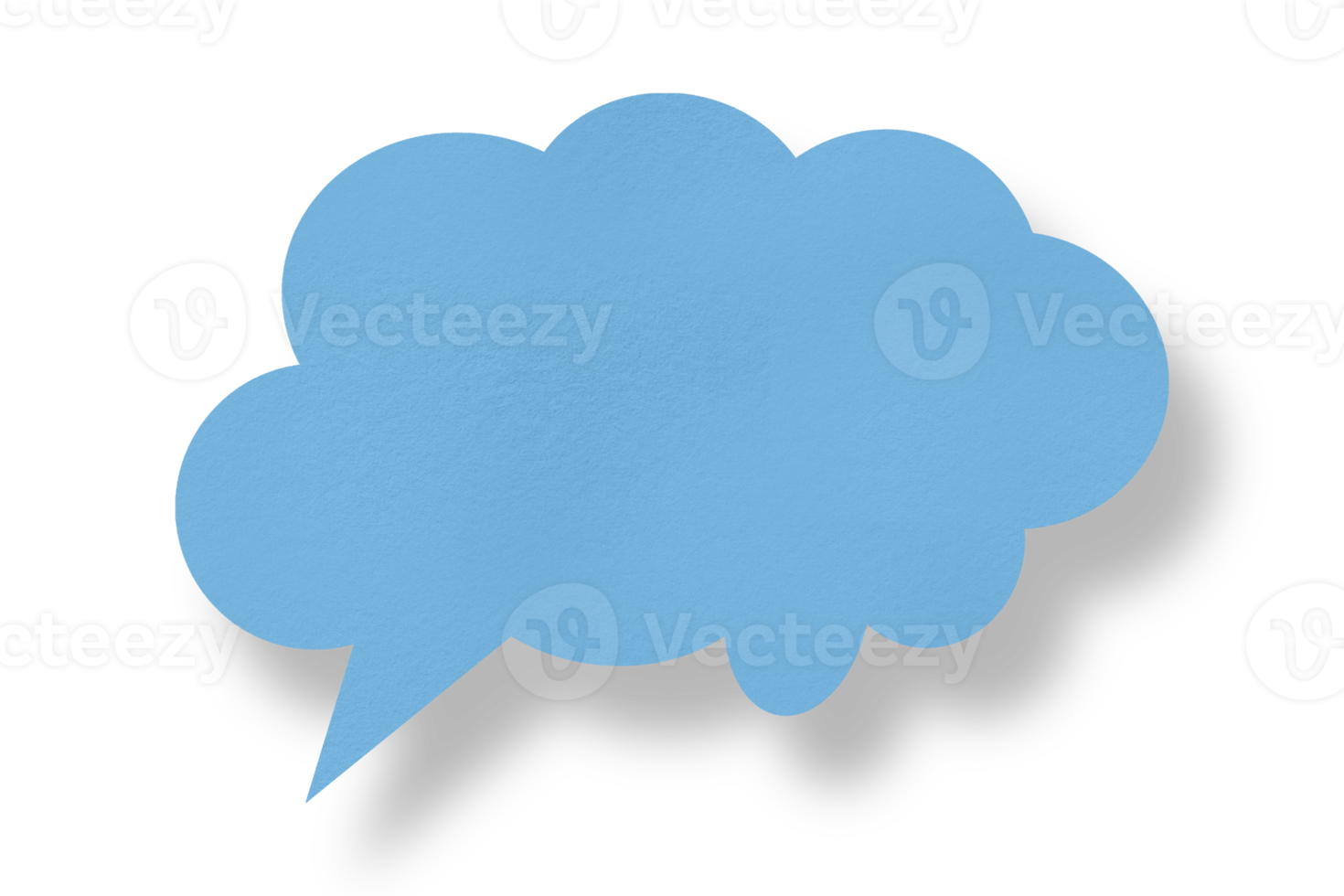 blauw papier wolken en schaduwen toespraak bubbel beeld geïsoleerd Aan transparant achtergrond communicatie bubbels png