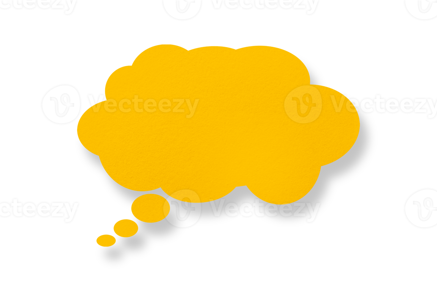 yellow paper clouds and shadows speech bubble image isolated on transparent background Communication bubbles png