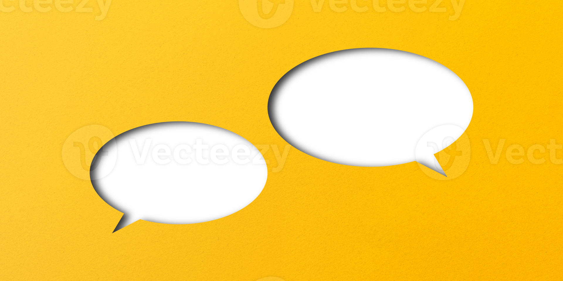 yellow paper cut out punched shape speech bubble transparent background png