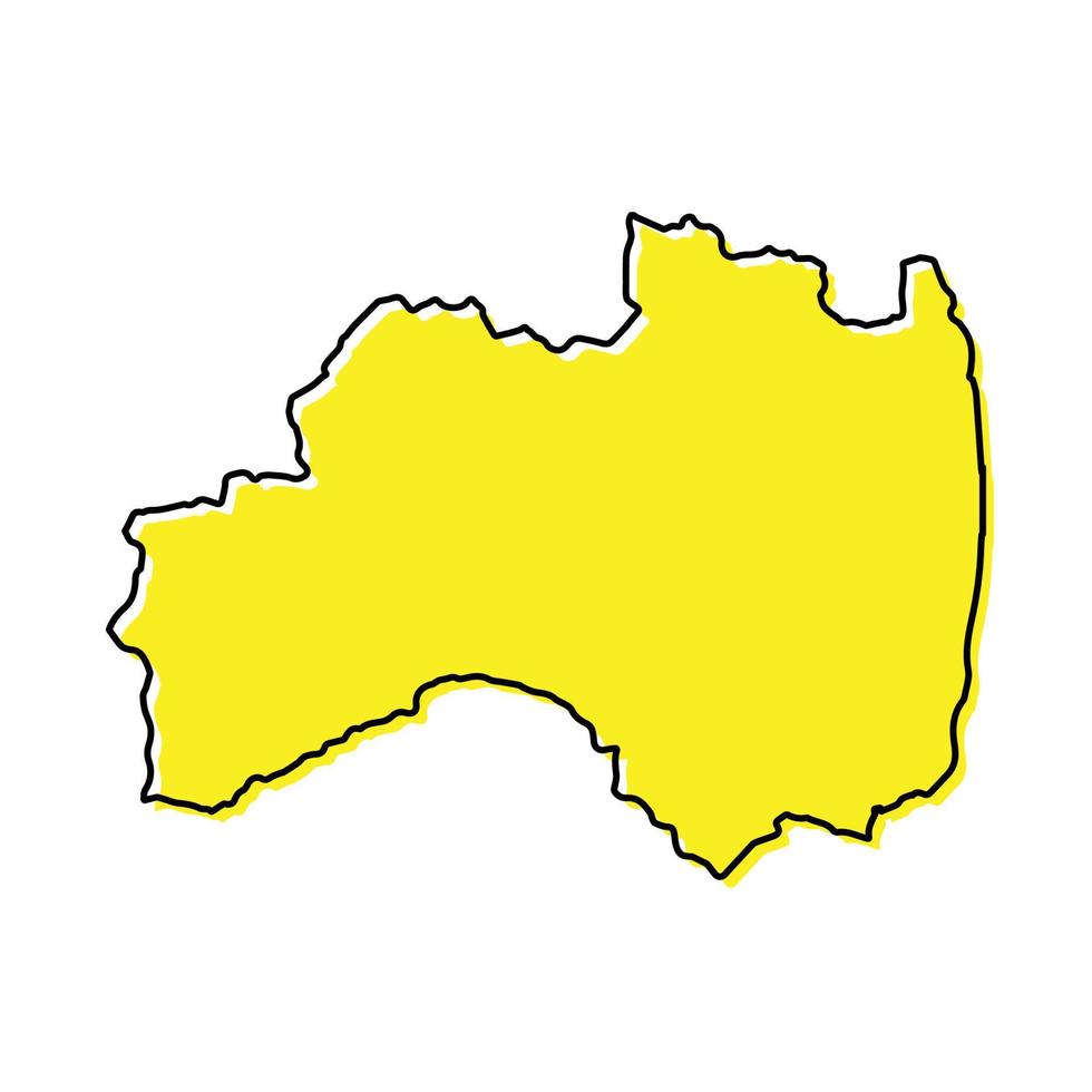 sencillo contorno mapa de fukushima es un prefectura de Japón vector