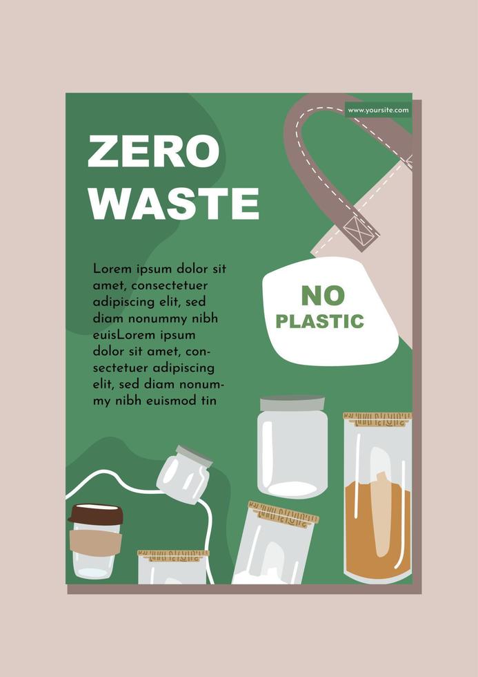 zero waste poster no plastic vector
