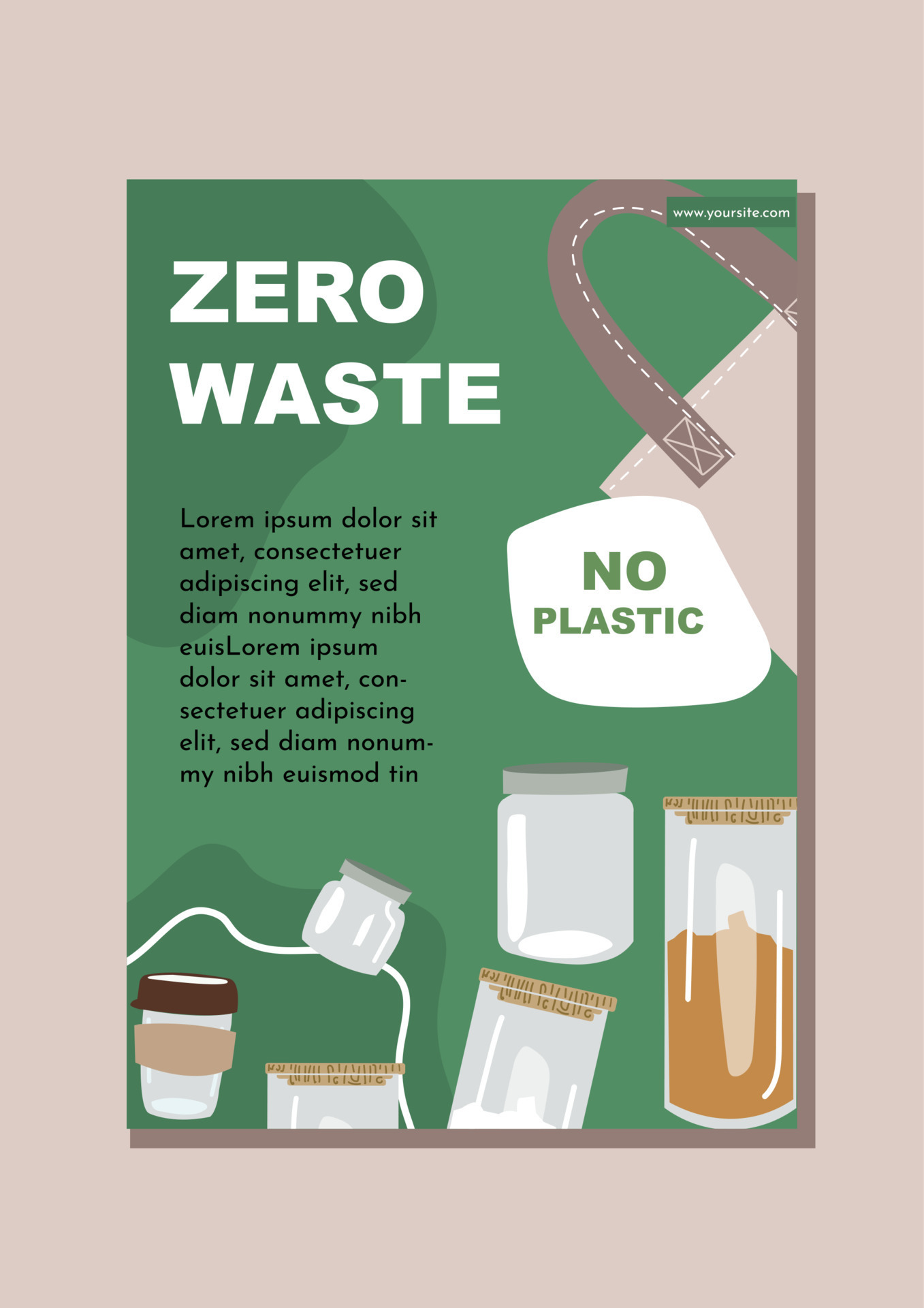 zero waste poster no plastic 22803348 Vector Art at Vecteezy