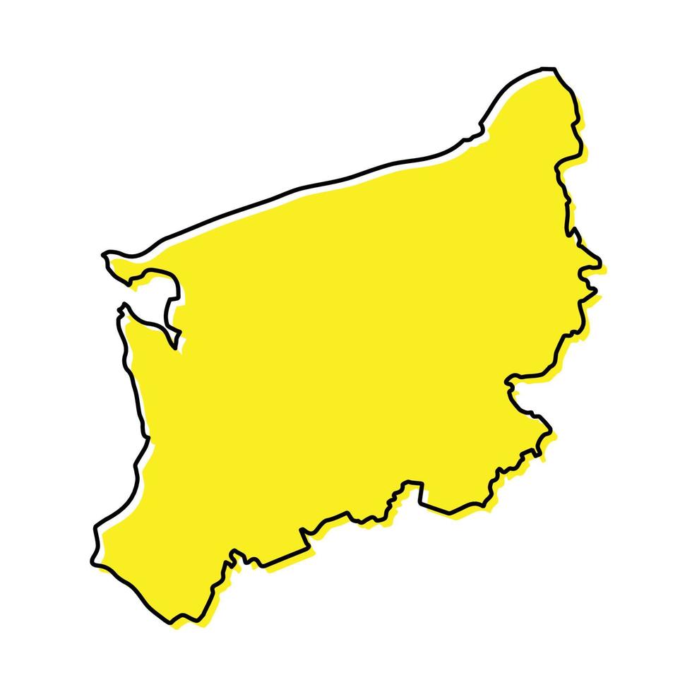 sencillo contorno mapa de Oeste pomerania es un región de Polonia vector