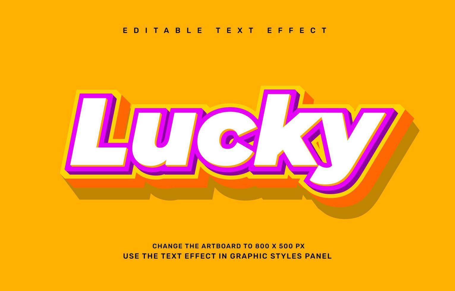 Lucky editable text effect template vector