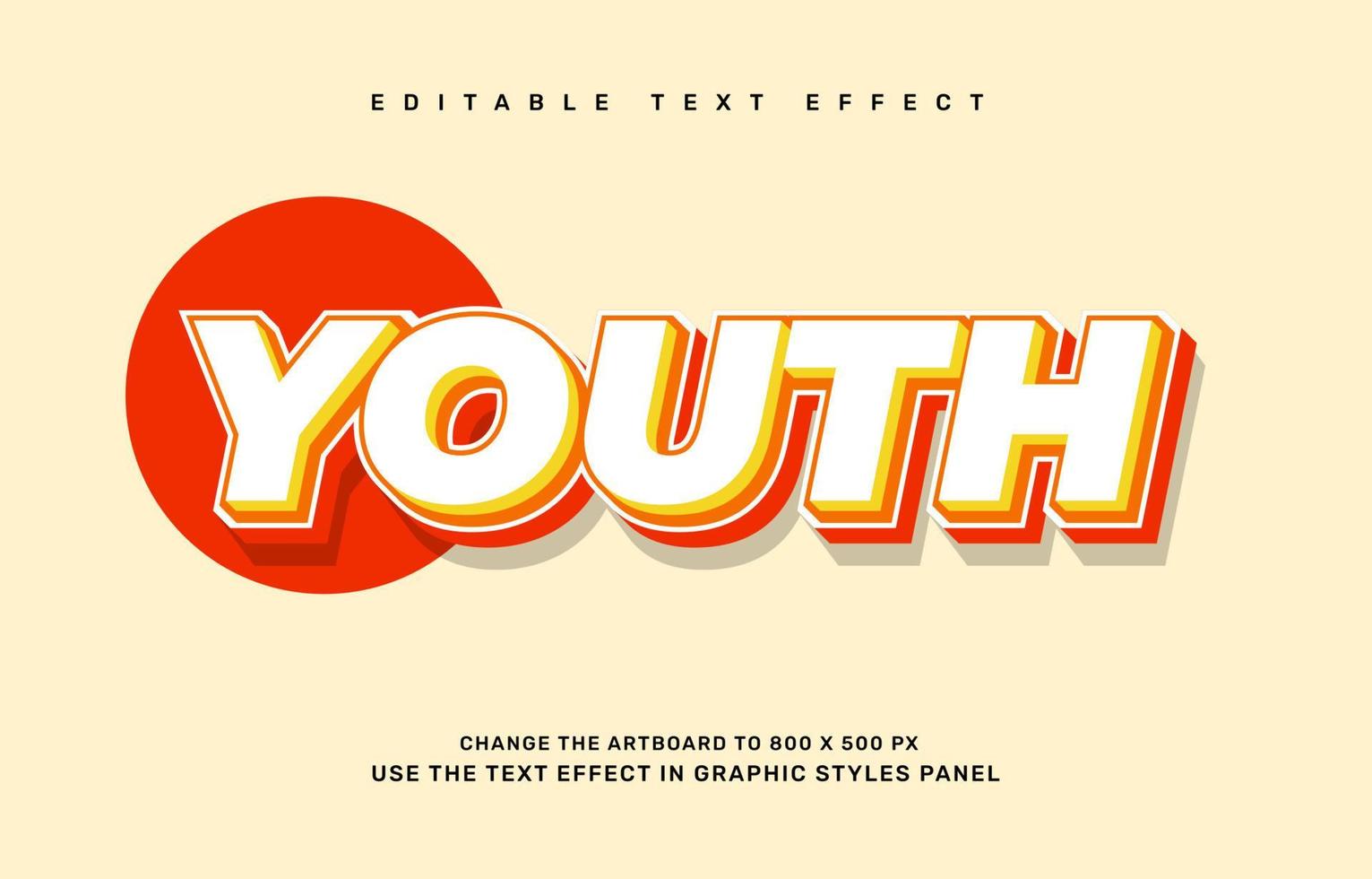 Groovy youth editable text effect template vector
