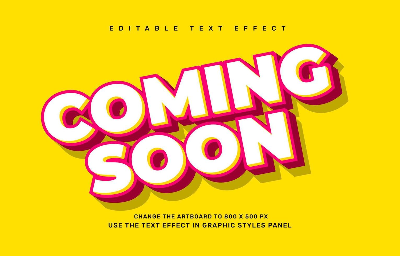 Coming soon editable text effect template vector