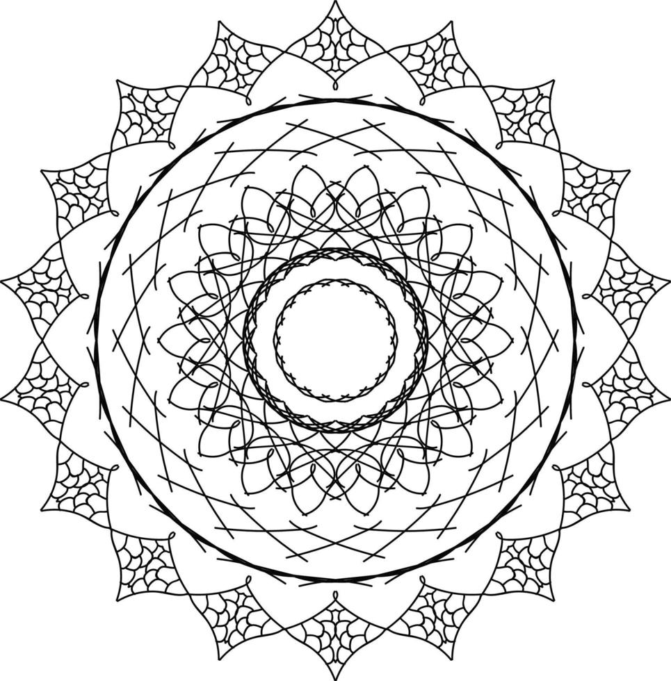 lujo mandala con negro y blanco arabesco modelo Arábica flor islámico para decoración ornamento vector