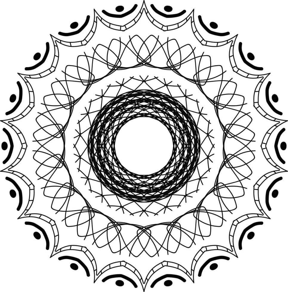 lujo mandala con negro y blanco arabesco modelo Arábica flor islámico para decoración ornamento vector