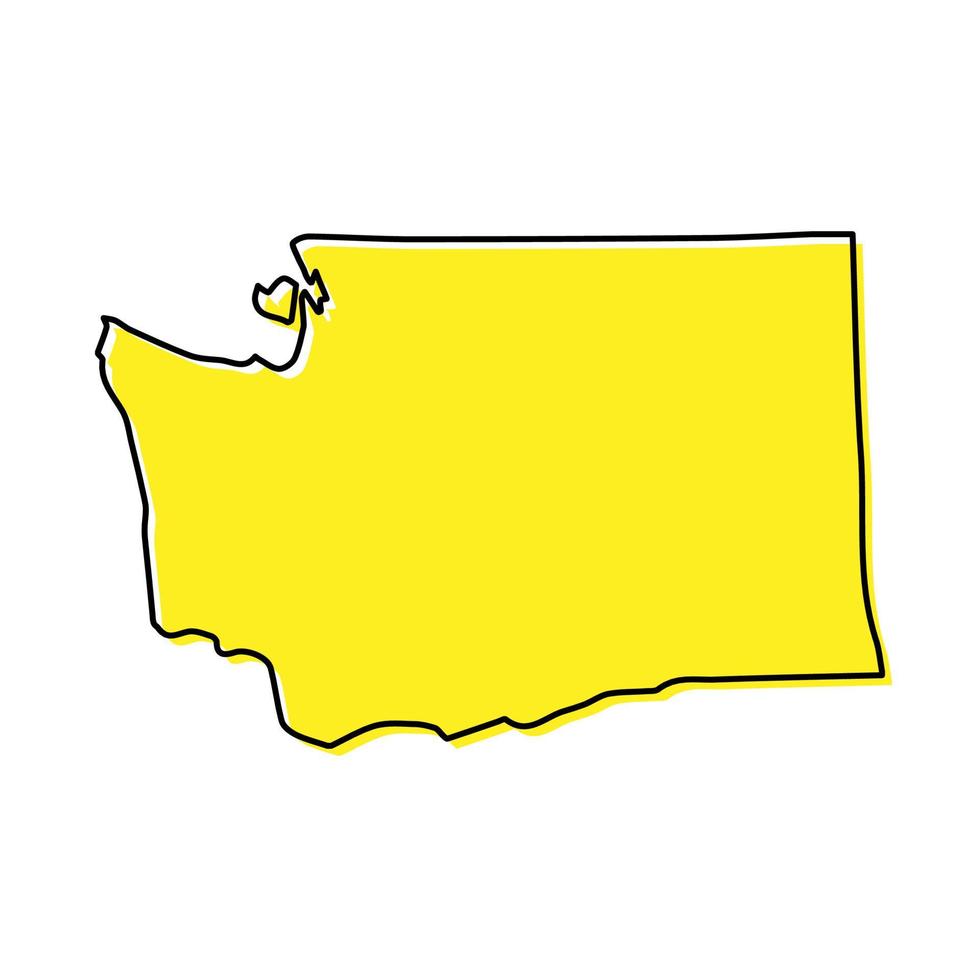 Simple outline map of Washington is a state of United States. St vector