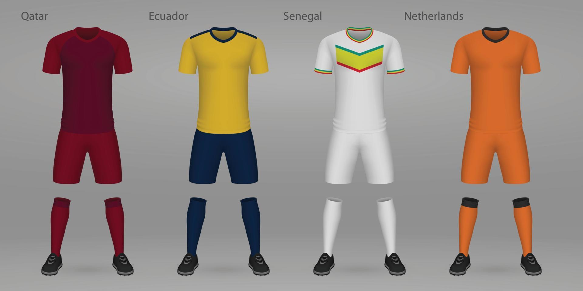 conjunto de fútbol americano equipos, camisa modelo vector