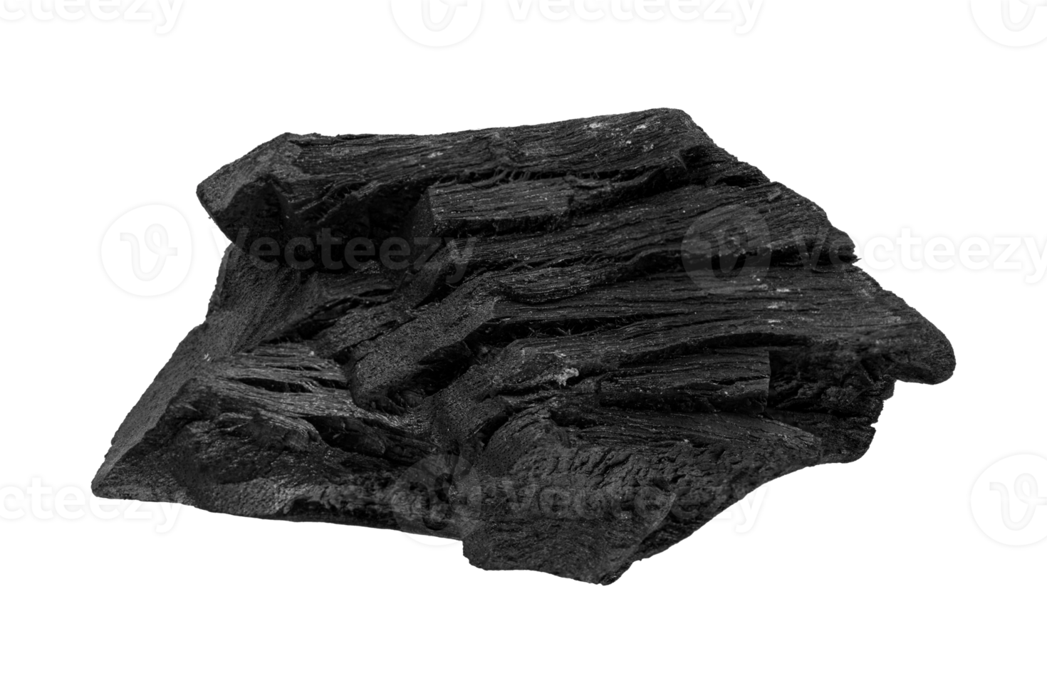 Black charcoal isolated on transparent background.png png