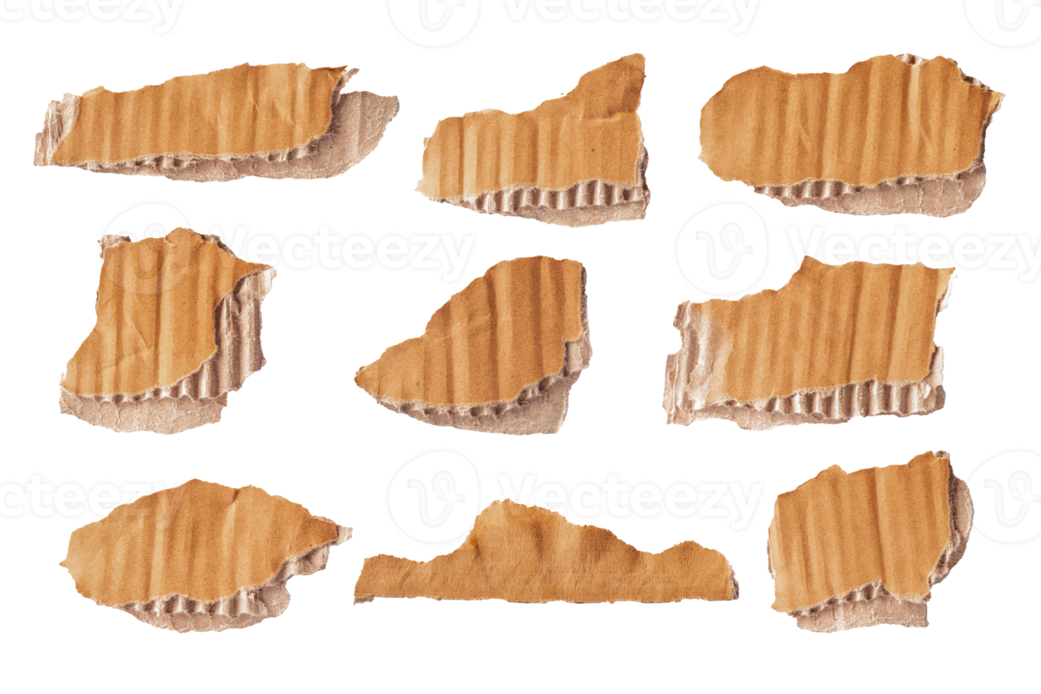 Handmade torn cardboard isolated on cardboard transparent background png