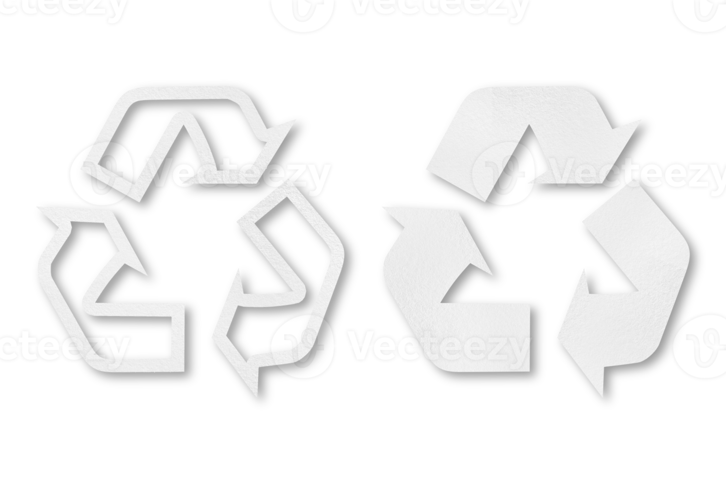 White paper punched into recycled shapes isolated on transparent background. png