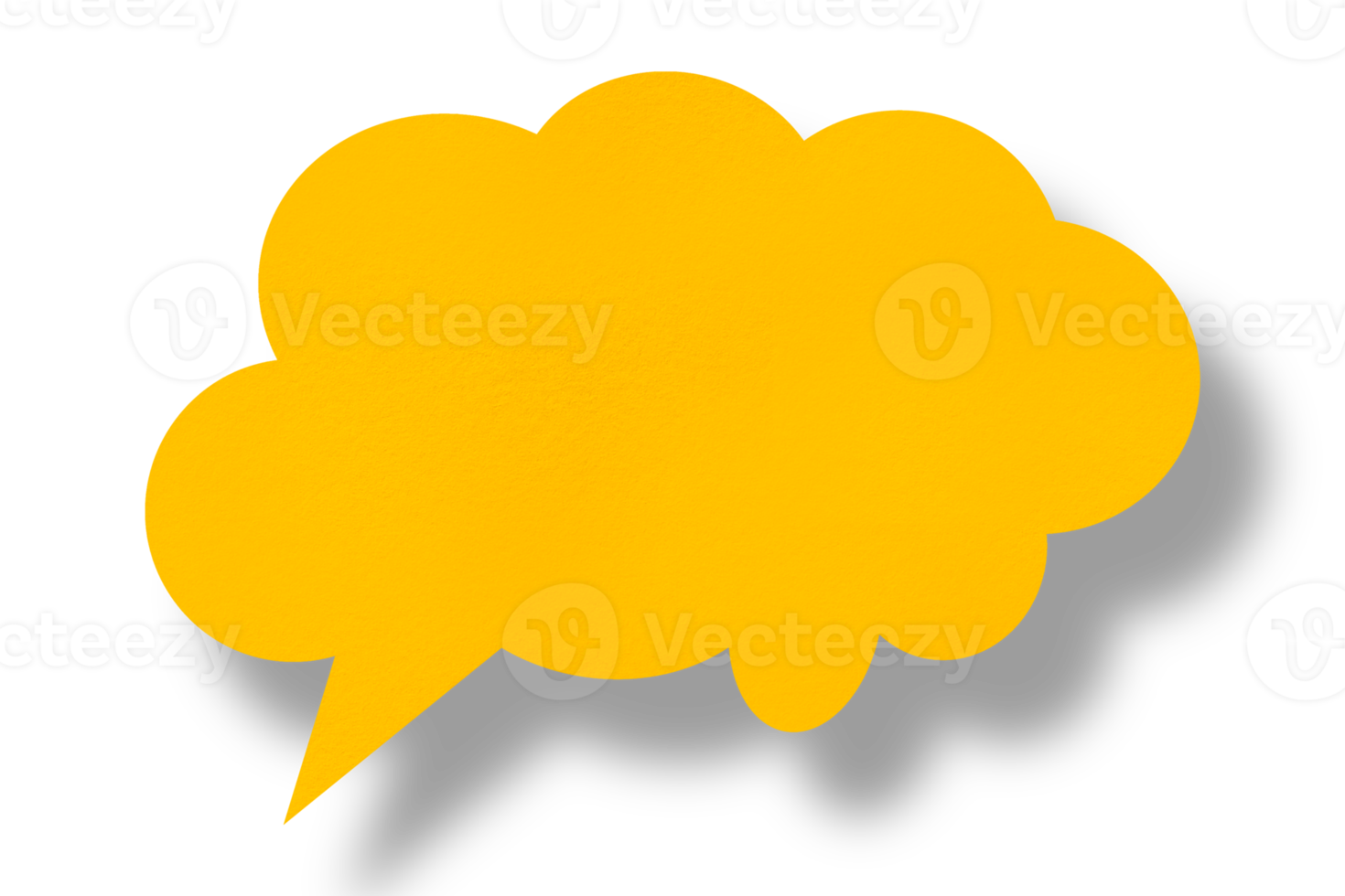 yellow paper clouds and shadows speech bubble image isolated on transparent background Communication bubbles png