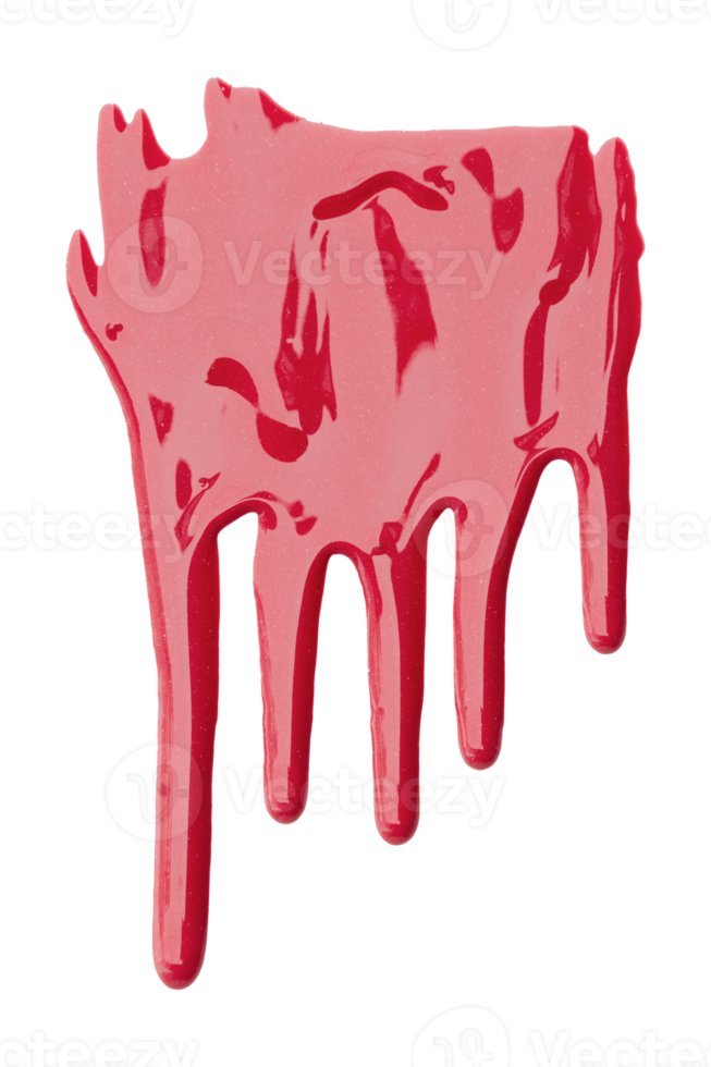 Ruddy color with pigment flowing down. Isolated on transparent background. png