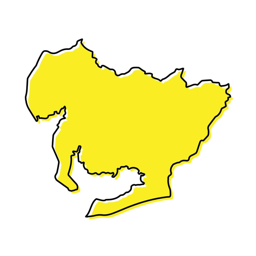 sencillo contorno mapa de aichi es un prefectura de Japón vector