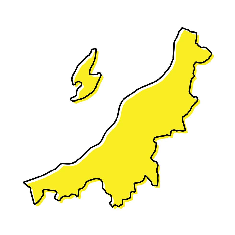 sencillo contorno mapa de niigata es un prefectura de Japón vector