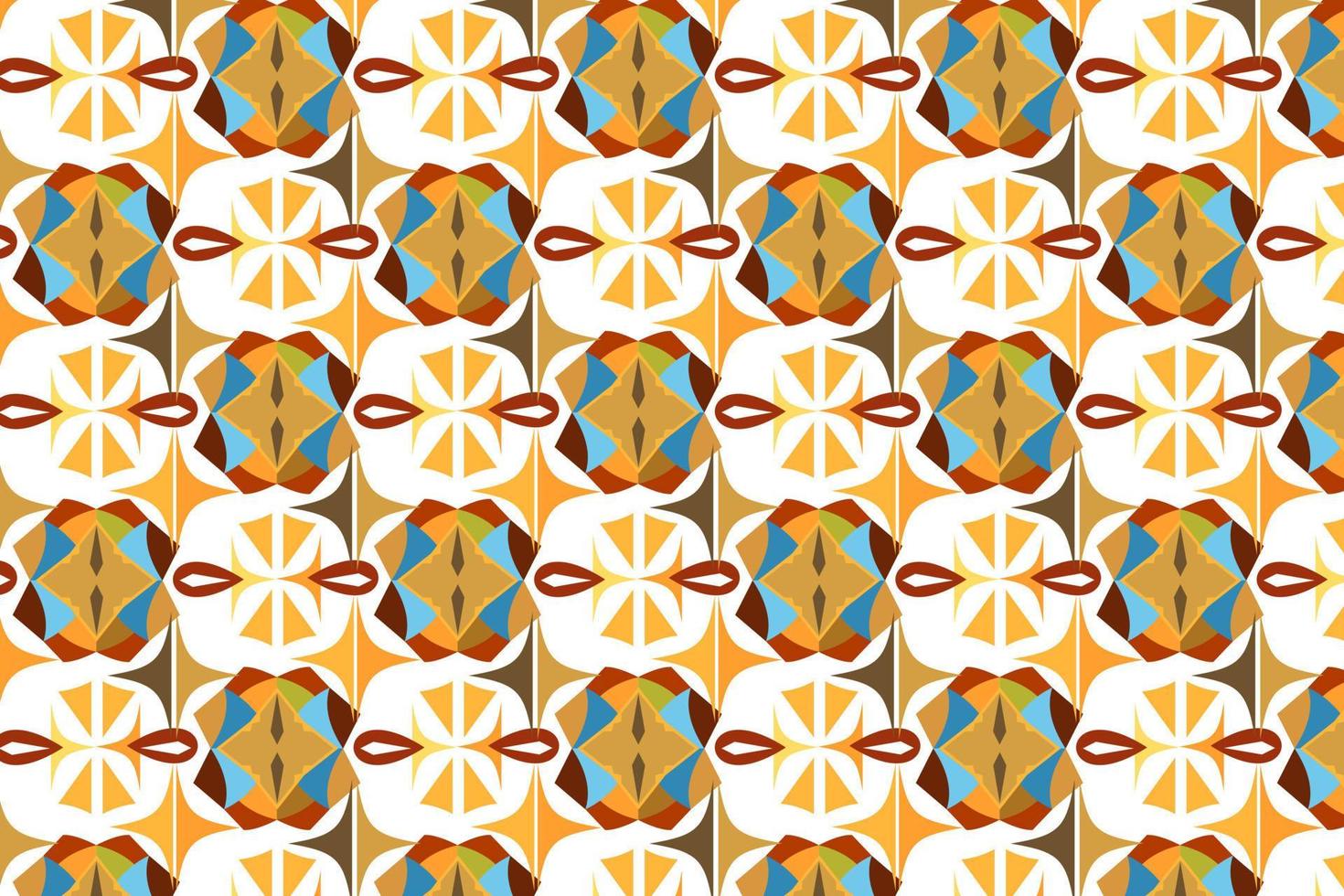 Retro Seamless Pattern in Orange, Brown, and Beige abstract geometric Background. 60s and 70s Retro style and Aesthetic. vector