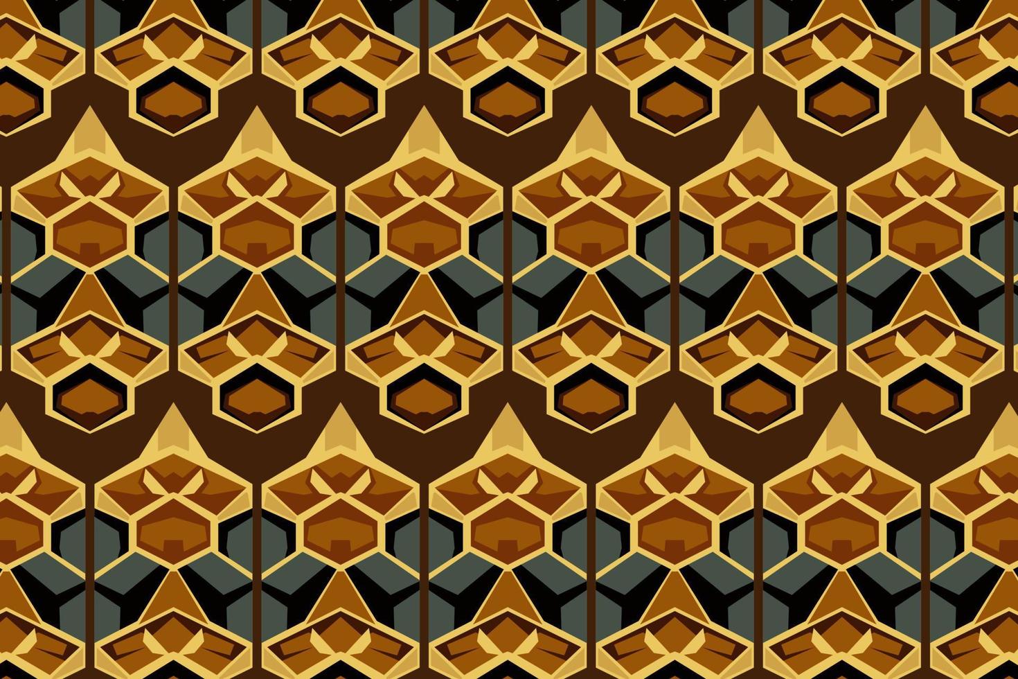 Retro Seamless Pattern in Orange, Brown, and Beige abstract geometric Background. 60s and 70s Retro style and Aesthetic. vector