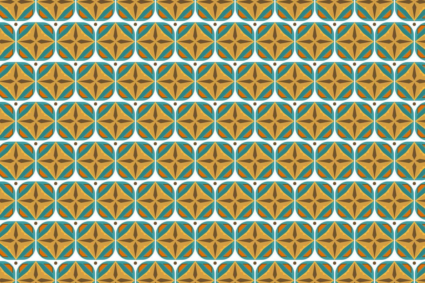 Retro Seamless Pattern in Orange, Brown, and Beige abstract geometric Background. 60s and 70s Retro style and Aesthetic. vector