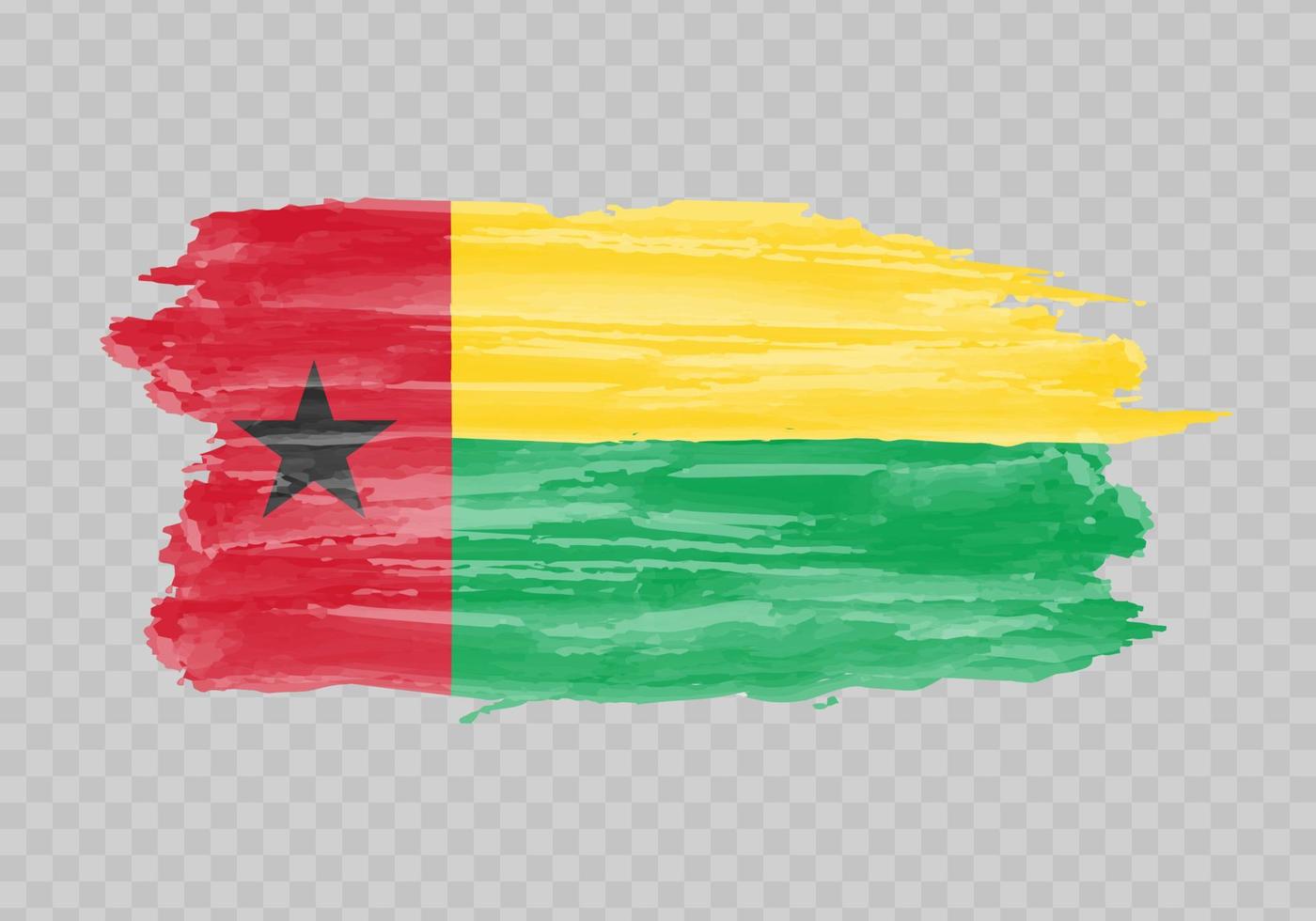 Watercolor painting flag of Guinea-Bissau vector