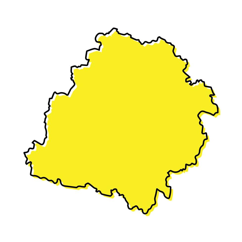Simple outline map of Lodz is a region of Poland vector