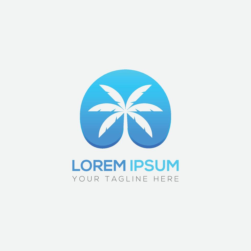 Palm tree with gradient icon vector logo template