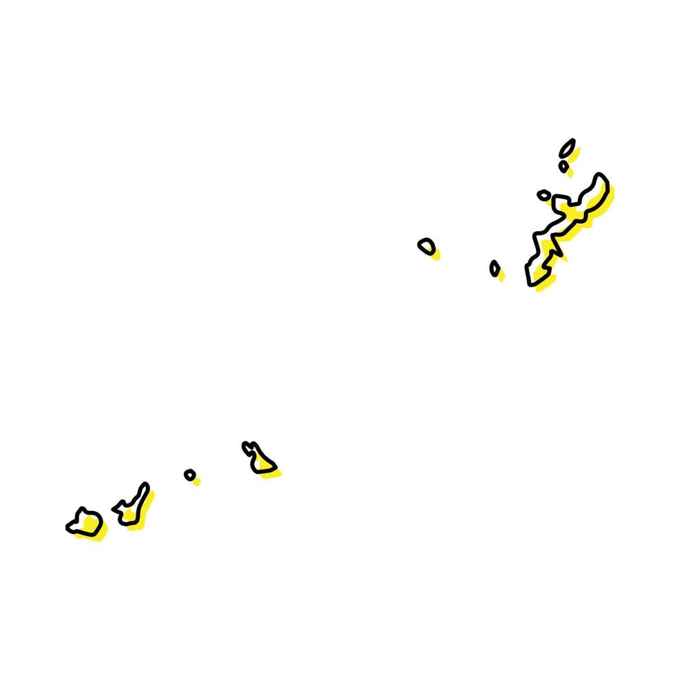 Simple outline map of Okinawa is a prefecture of Japan vector