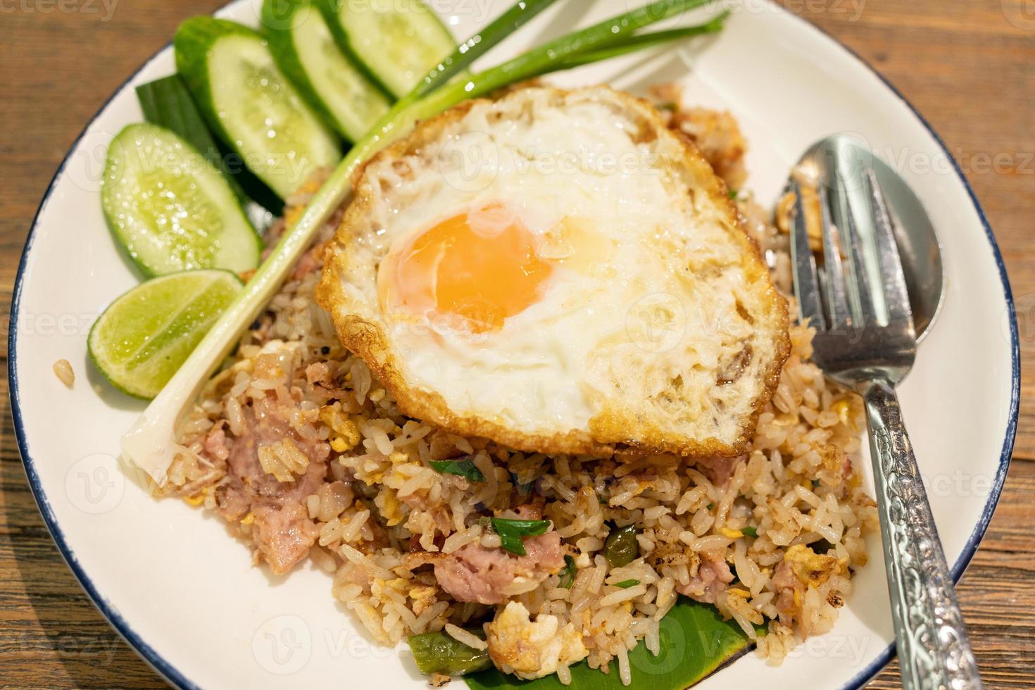 Fried Rice with Fermented Pork and Fried Egg. photo