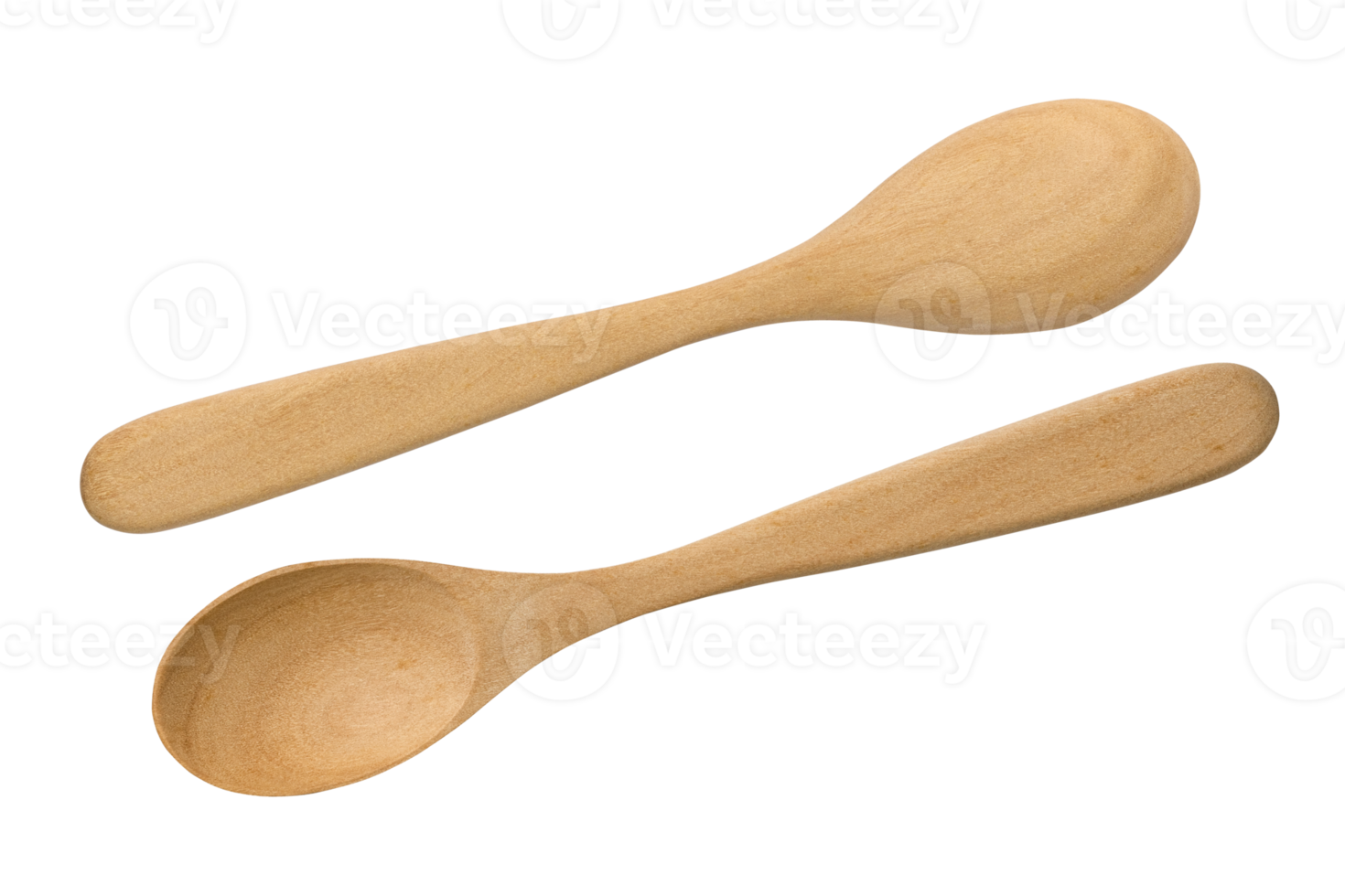 brown wooden spoon Isolated on transparent background. Wooden spoon in front of the back png