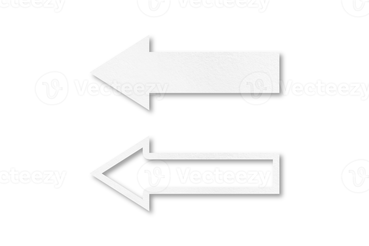 Weiß Papier Pfeil isoliert auf transparent Hintergrund png