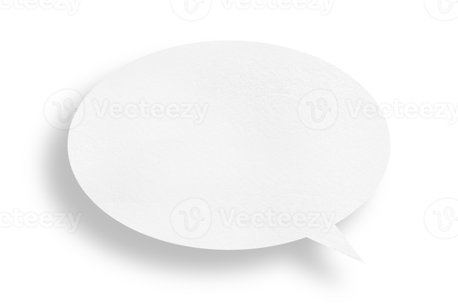 Round white paper and black shadow with speech bubbles isolated on transparent background communication bubble design png