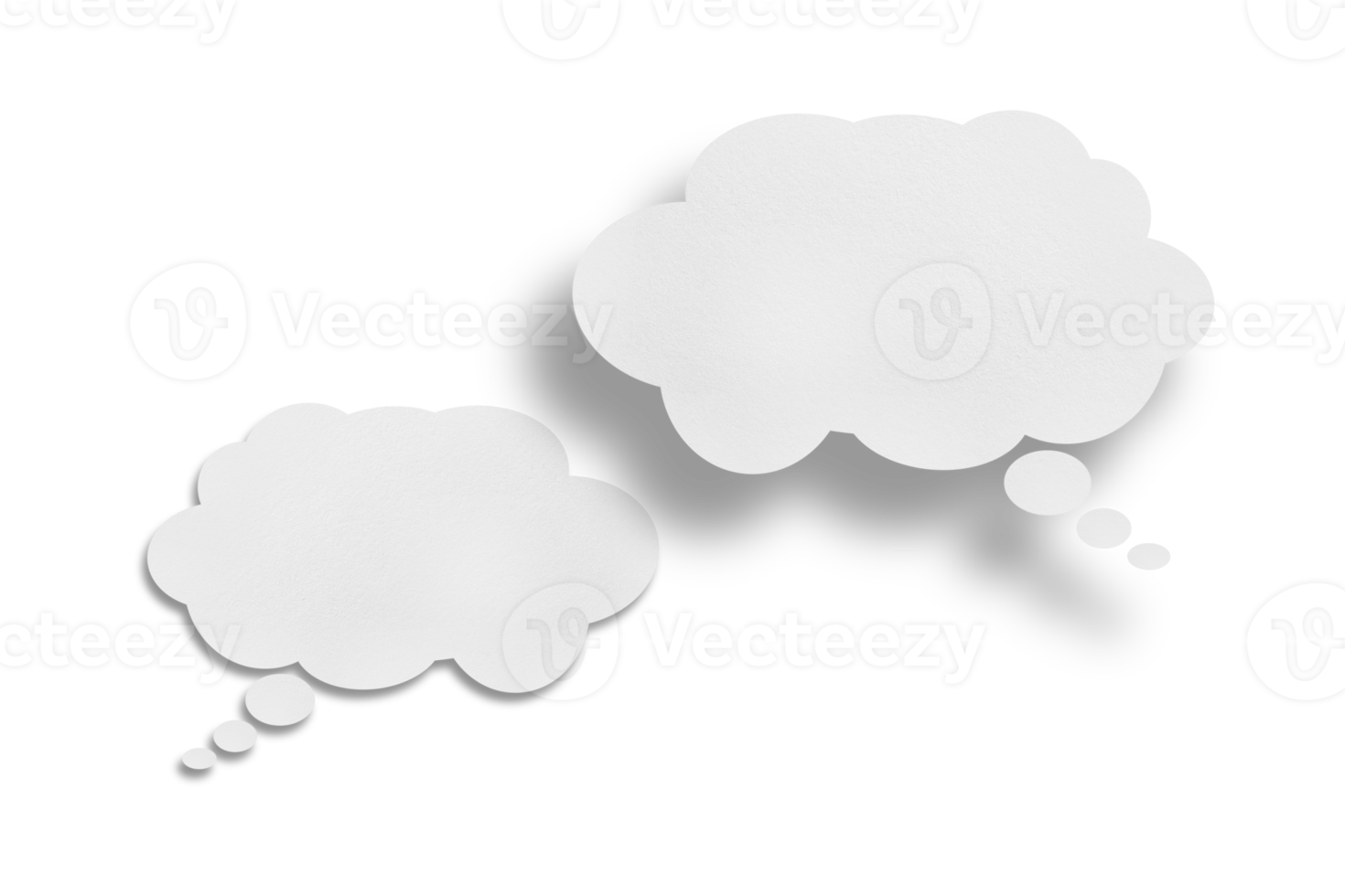 white paper clouds and shadows speech bubble image isolated on transparent background Communication bubbles png