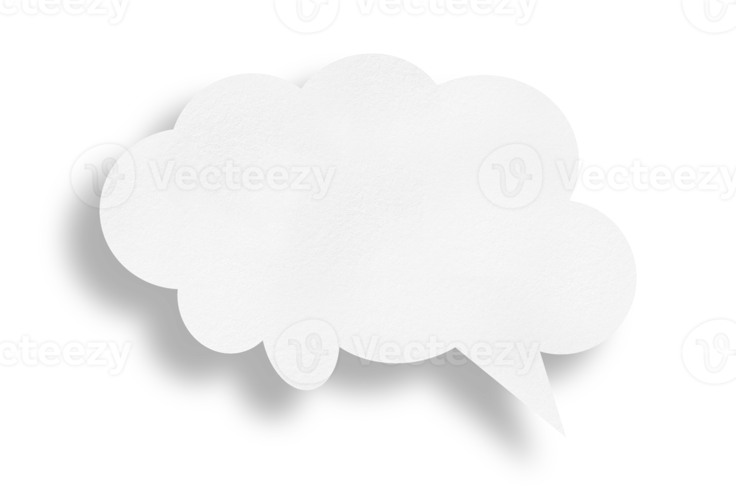 white paper clouds and shadows speech bubble image isolated on transparent background Communication bubbles png