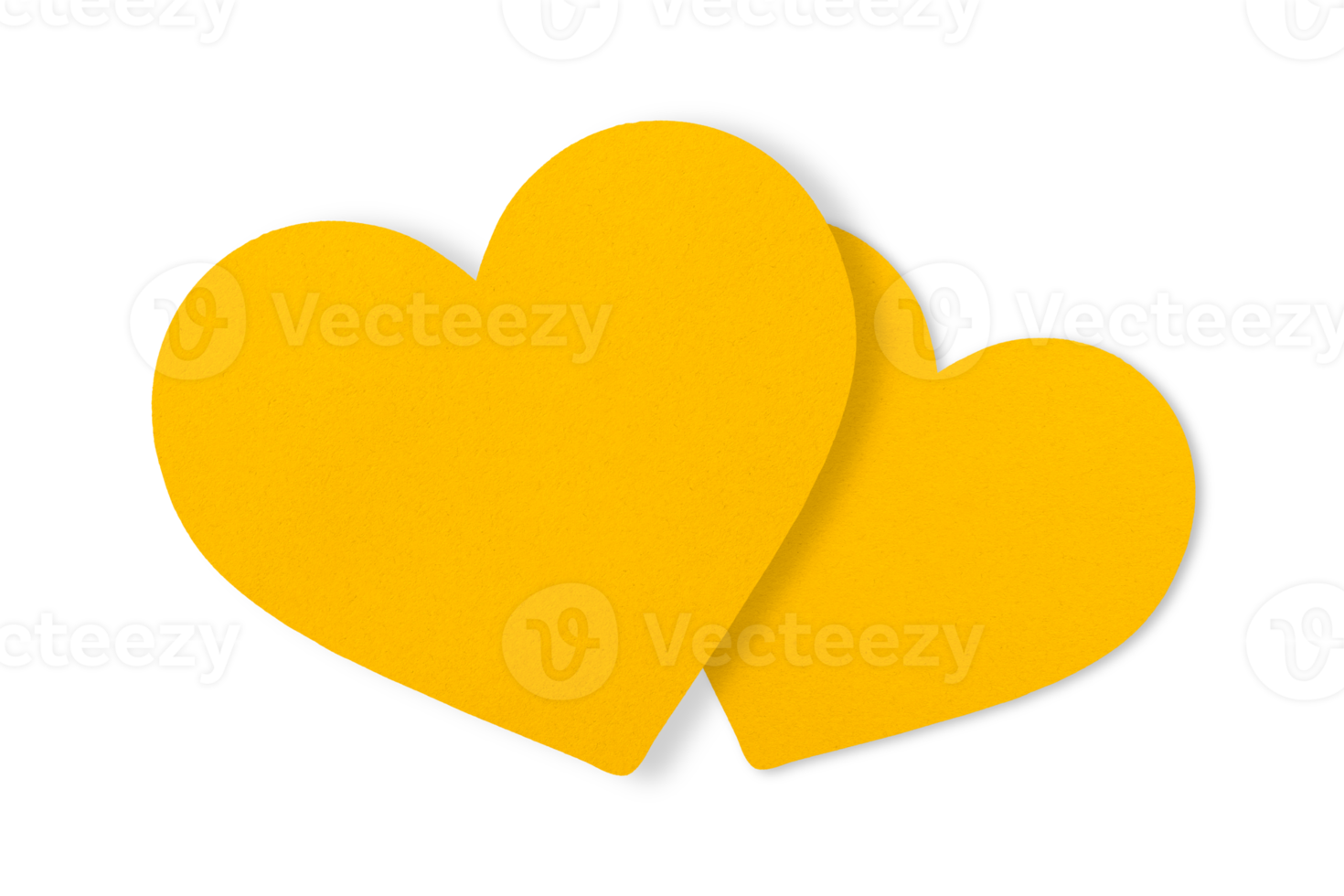 yellow paper Cut into a heart shape isolated on a transparent background. valentine's day festival png