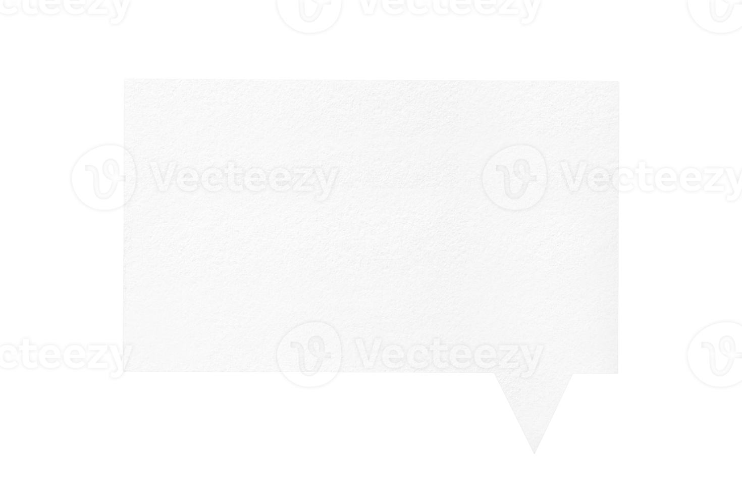 Speech balloon square white paper isolated on transparent background. communication bubbles png