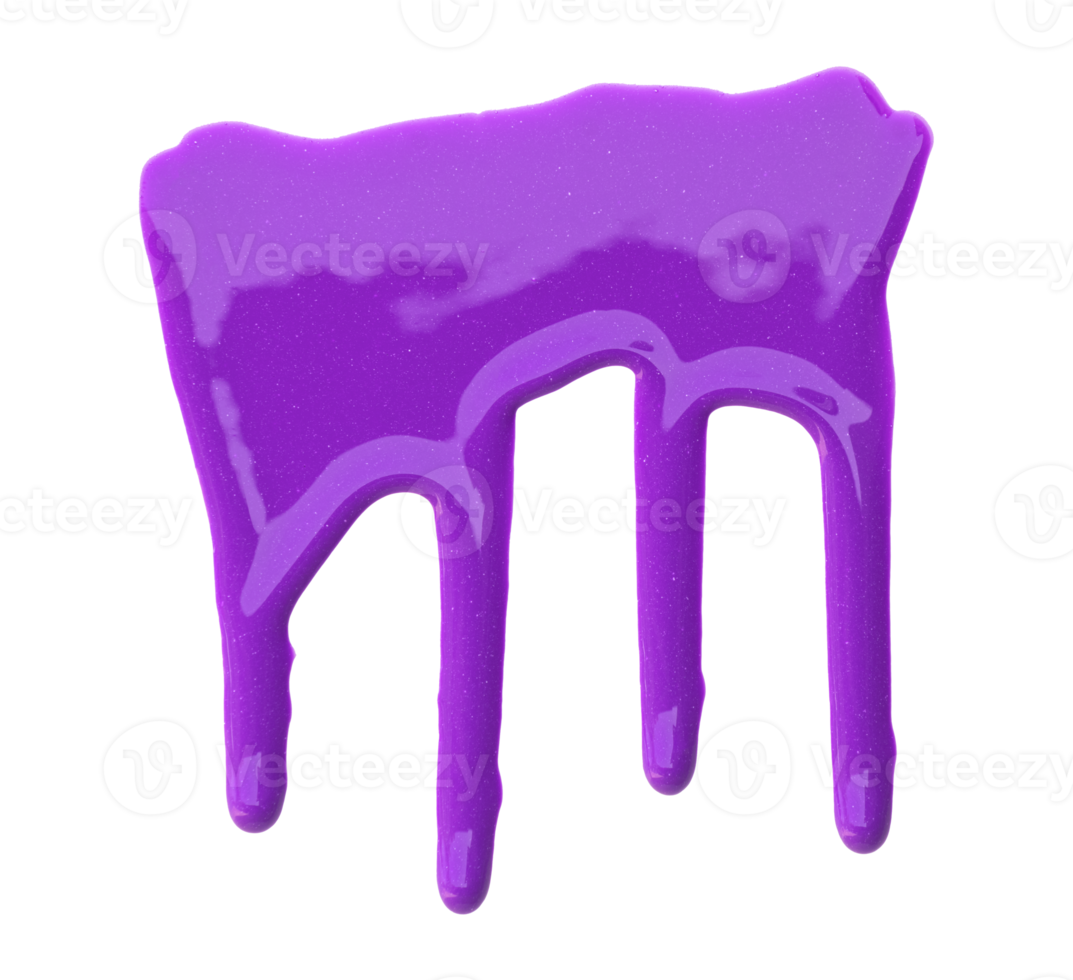 Purper kleur met pigment vloeiende omlaag. geïsoleerd Aan transparant achtergrond. png