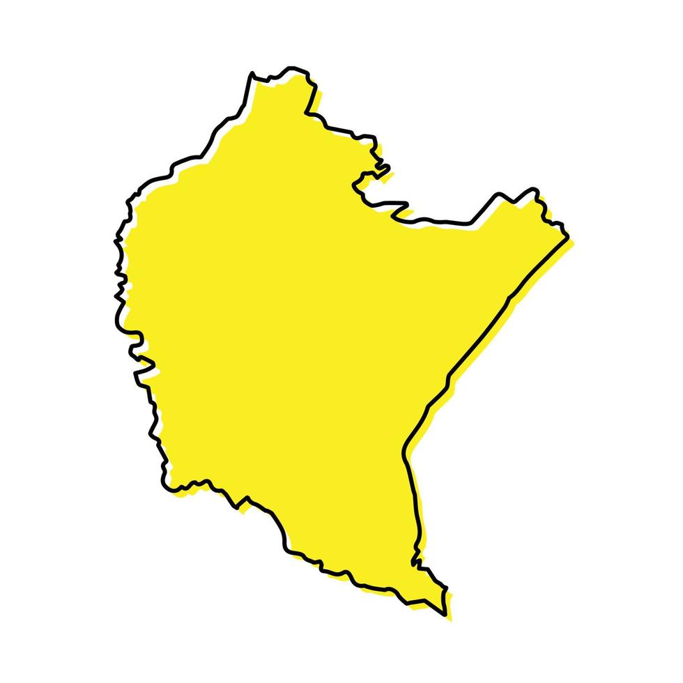 Simple outline map of Subcarpathia is a region of Poland vector