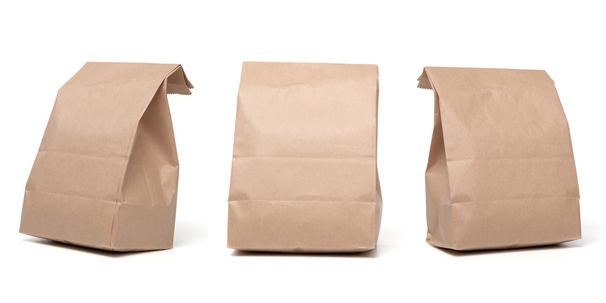 Group of Lunch Paper bag isolated on a white background photo