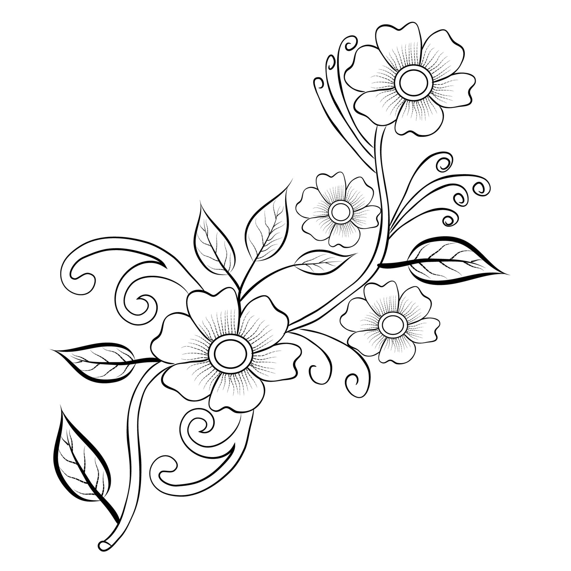 Simple Flower Drawing Vector Art, Icons, and Graphics for Free Download