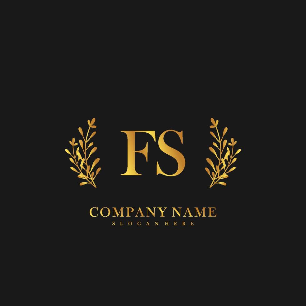 FS Initial beauty floral logo template vector
