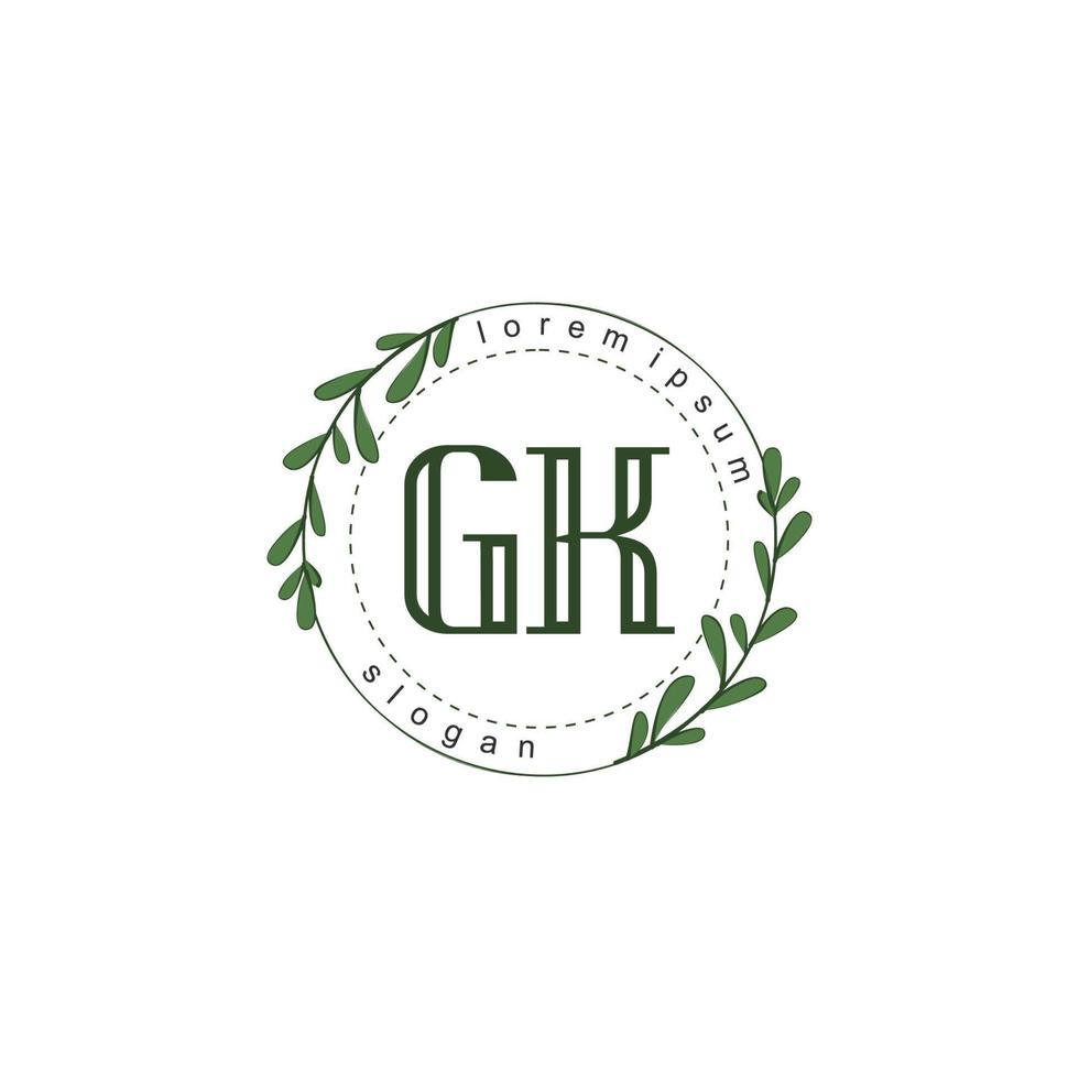 GK Initial beauty floral logo template vector
