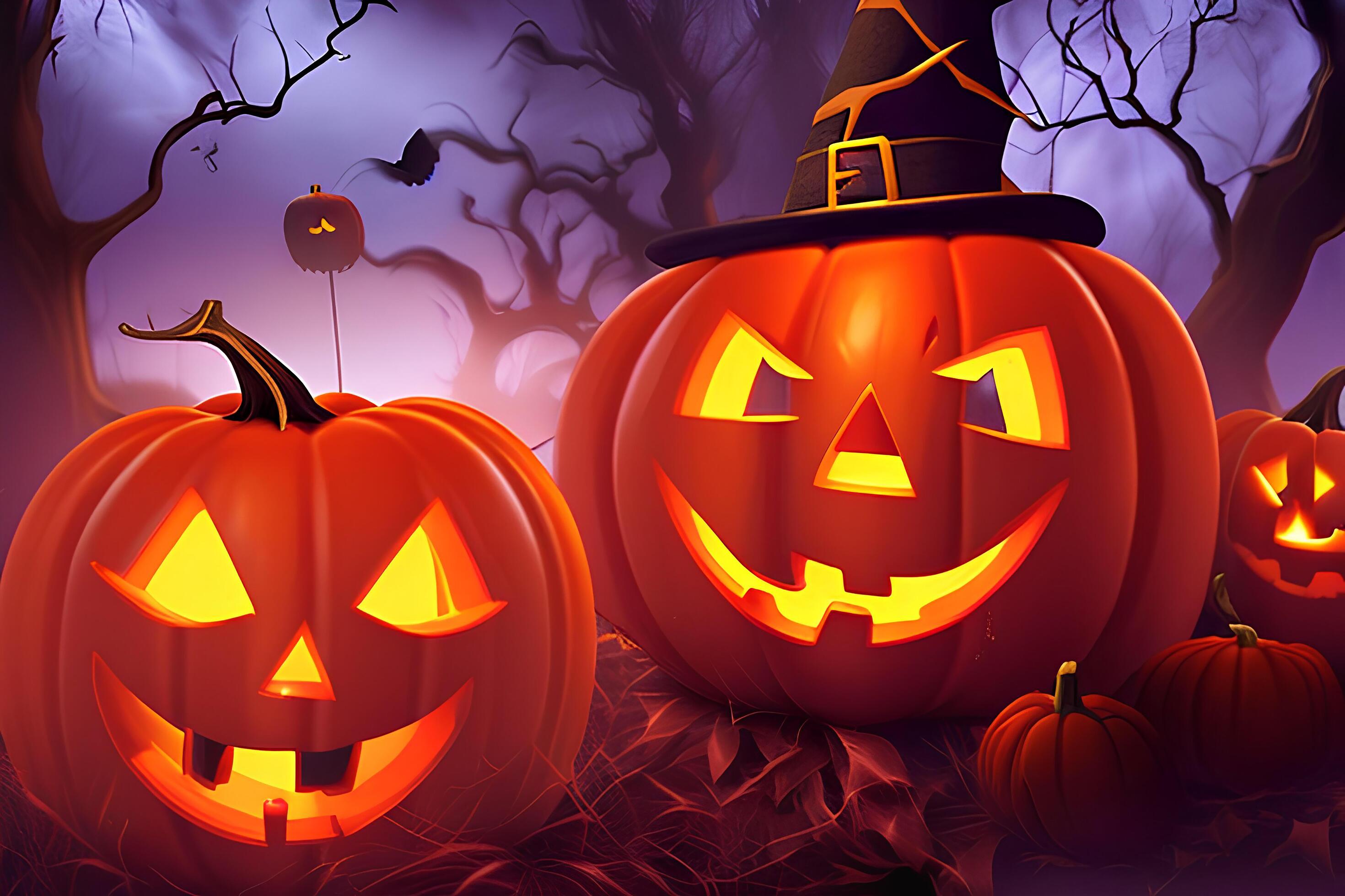 Realistic Halloween festival illustrat halloween night pictures for