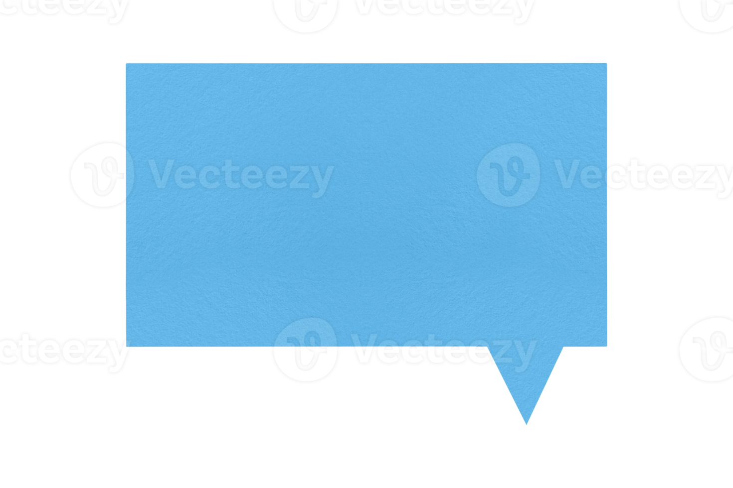 Speech balloon shaped blue square paper isolated on transparent background. communication bubbles png