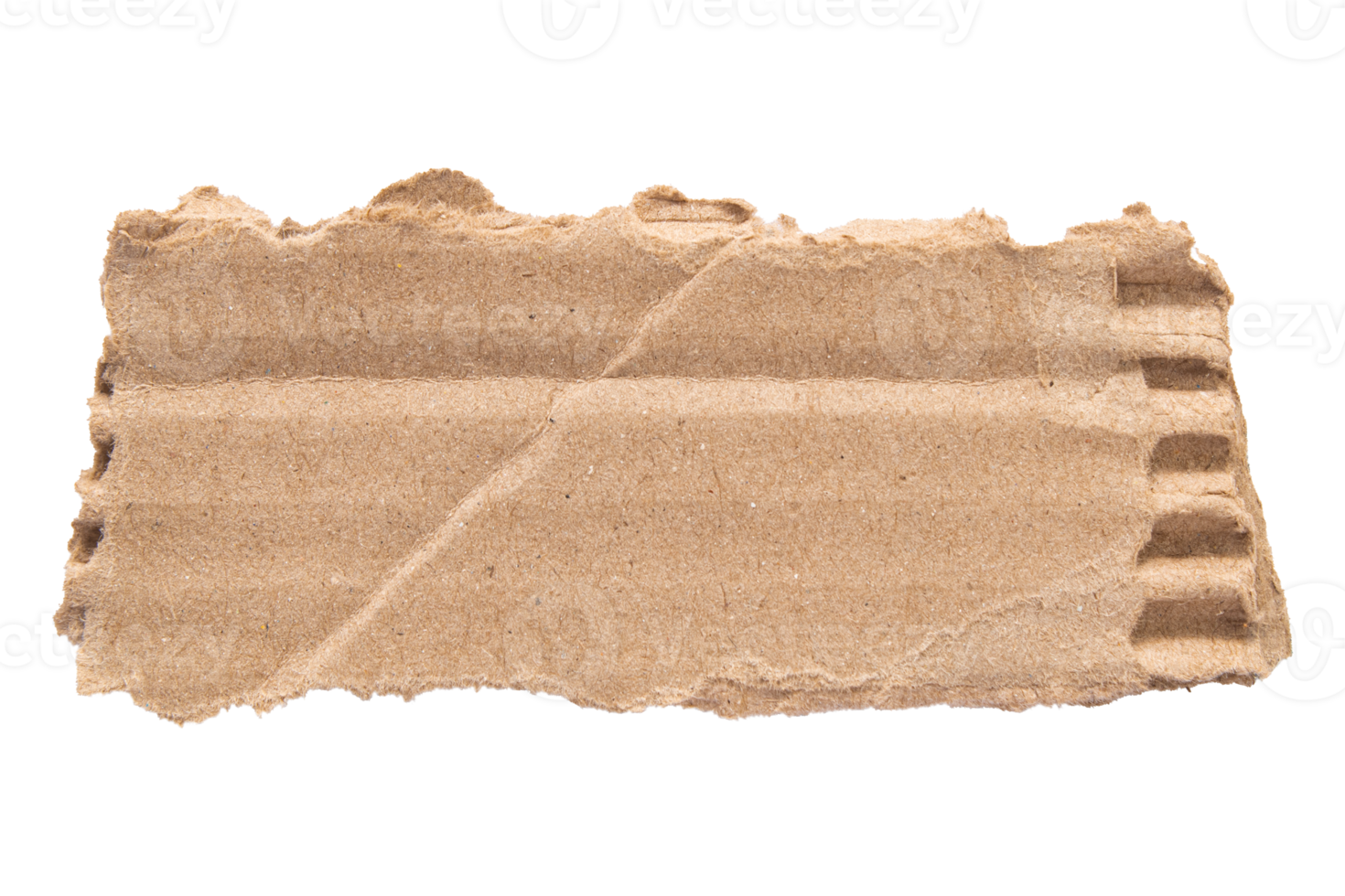 brown cardboard with crumpled and torn pattern isolated on transparent background.png png