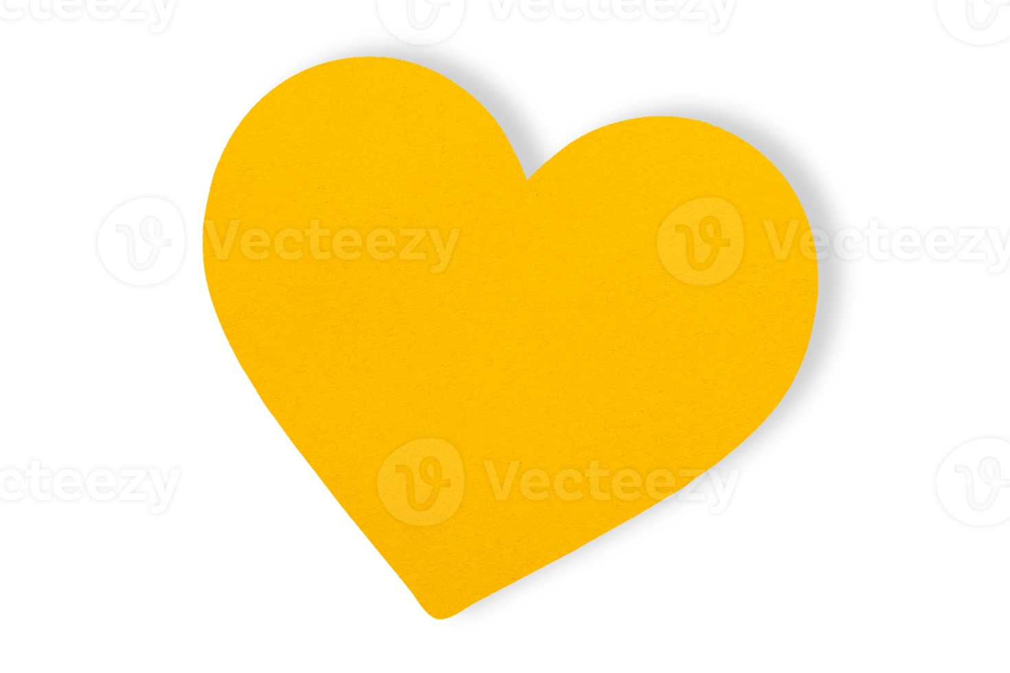 yellow paper Cut into a heart shape isolated on a transparent background. valentine's day festival png