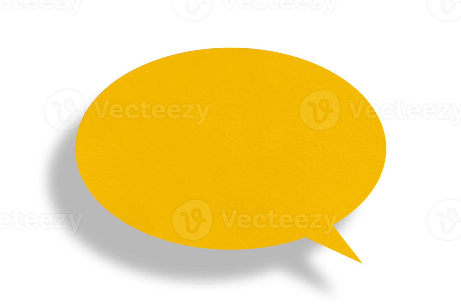 Round yellow paper and black shadow with speech bubbles isolated on transparent background communication bubble design. png