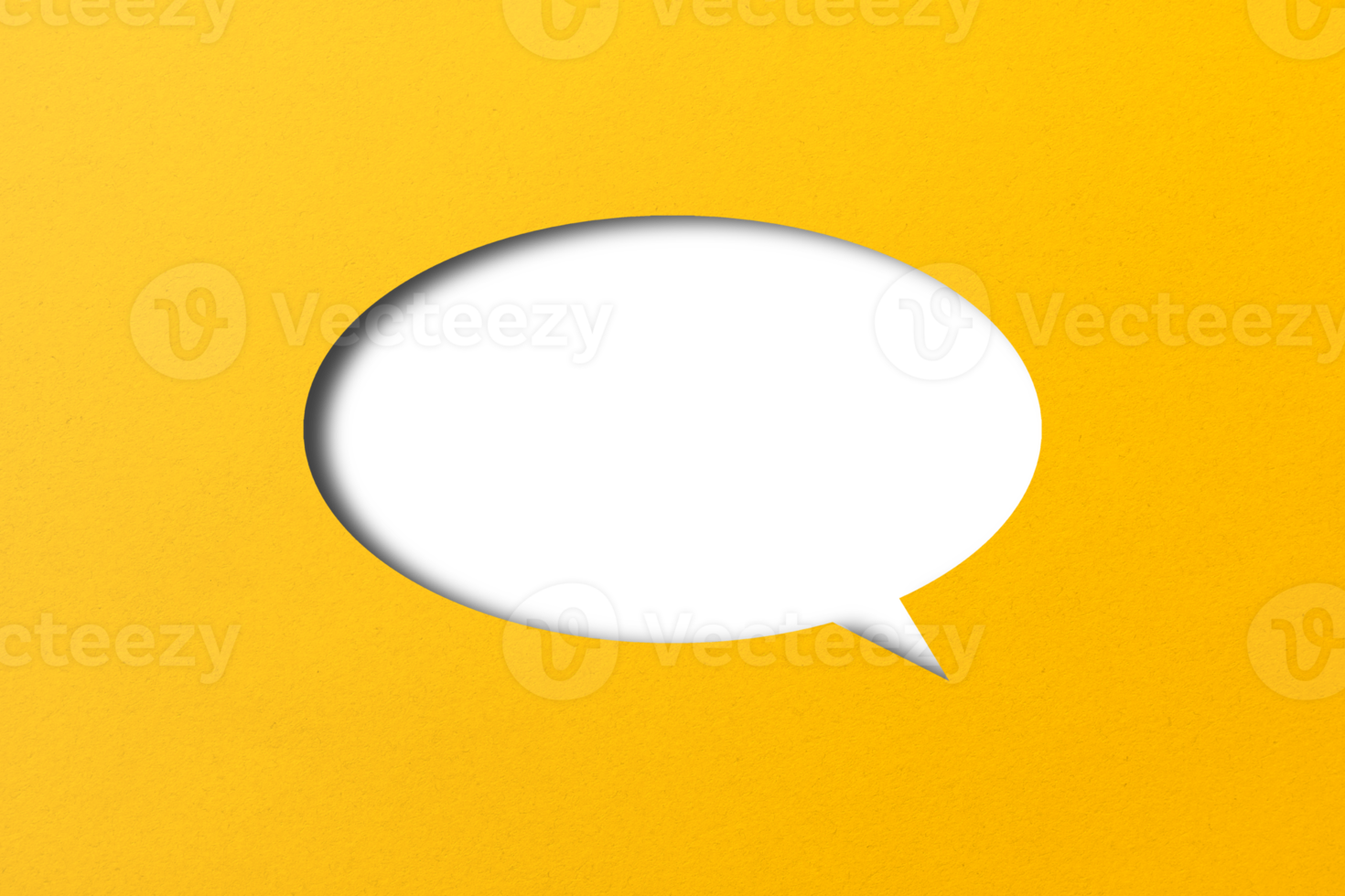 yellow paper cut out punched shape speech bubble transparent background png